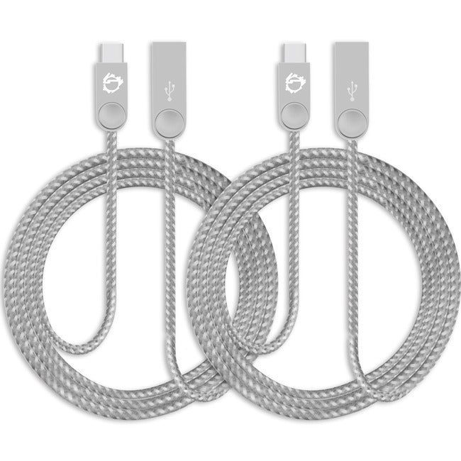 SIIG Zinc Alloy USB-C to USB-A Charging & Sync Braided Cable - 3.3ft, 2-Pack CB-US0M11-S1