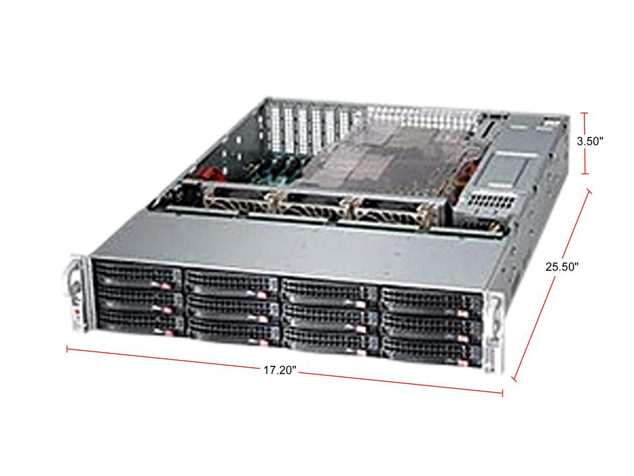 Supermicro Cse-826Be1C4-R1K23Lpb 2U Rackmount 2U Storage Chassis With 12X 3.5" Hot-Swap Hdd'S