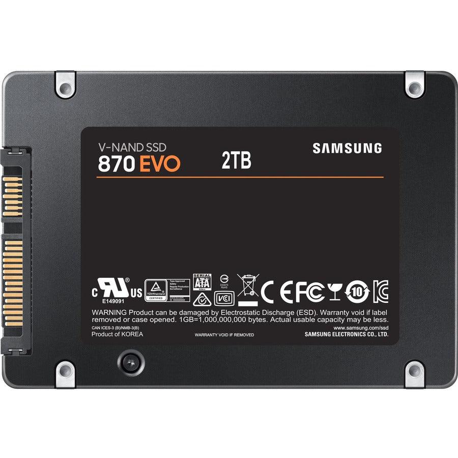Samsung 870 Evo Series 2.5" 2Tb Sata Iii V-Nand Internal Solid State Drive (Ssd) Mz-77E2T0B/Am