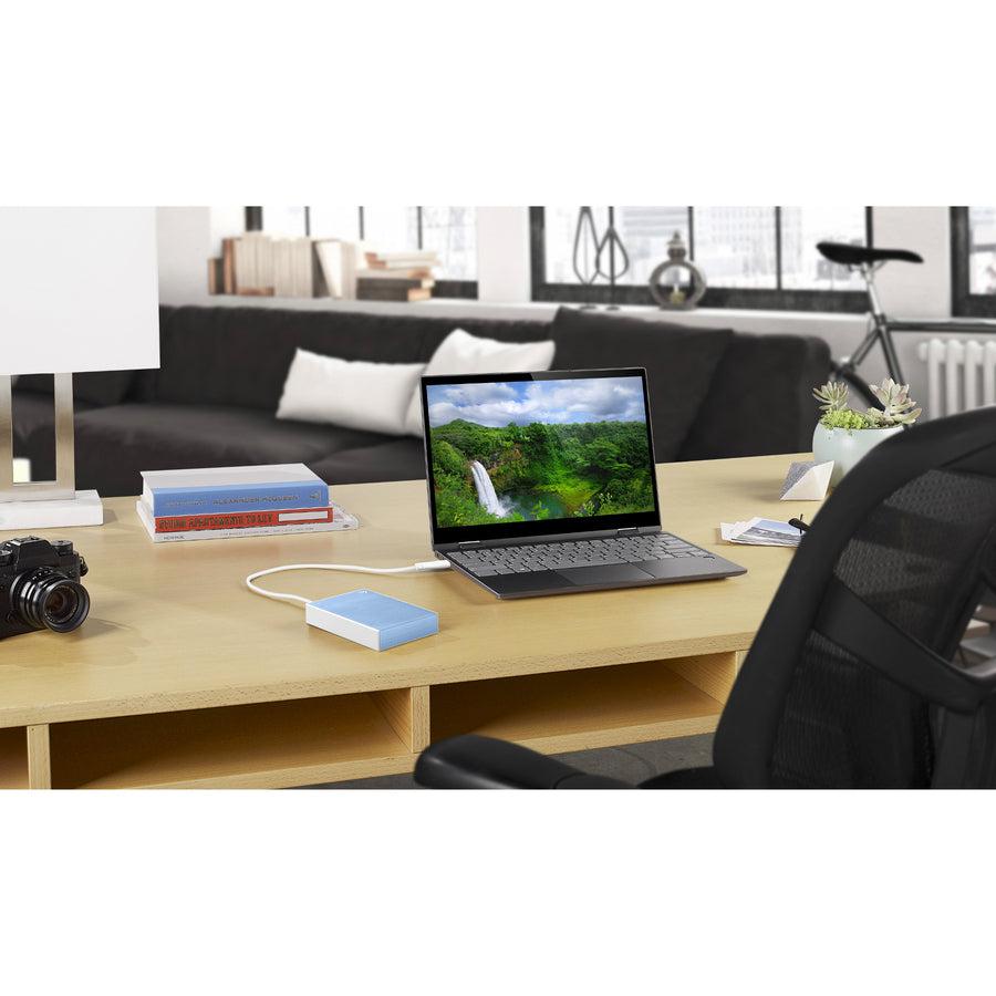 Seagate 2Tb Backup Plus Slim Portable External Hard Drive Usb 3.0 Sthn2000402 Light Blue + 1Yr Mylio Create + 2Mo Adobe Cc Photography
