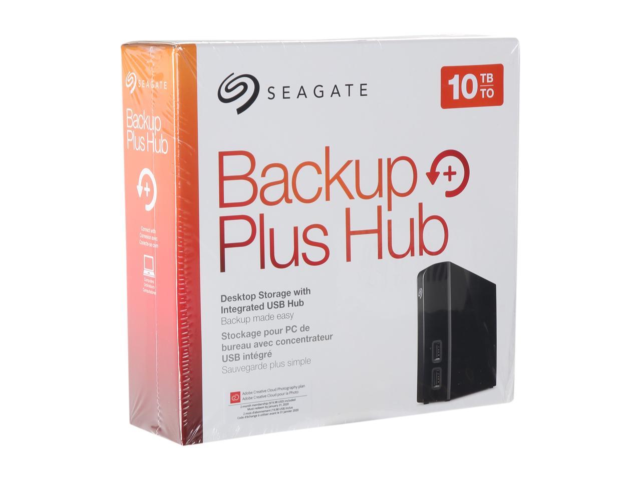 Seagate Backup Plus Hub 10Tb Usb 3.0 3.5" Desktop External Hard Drive Stel10000400 Black