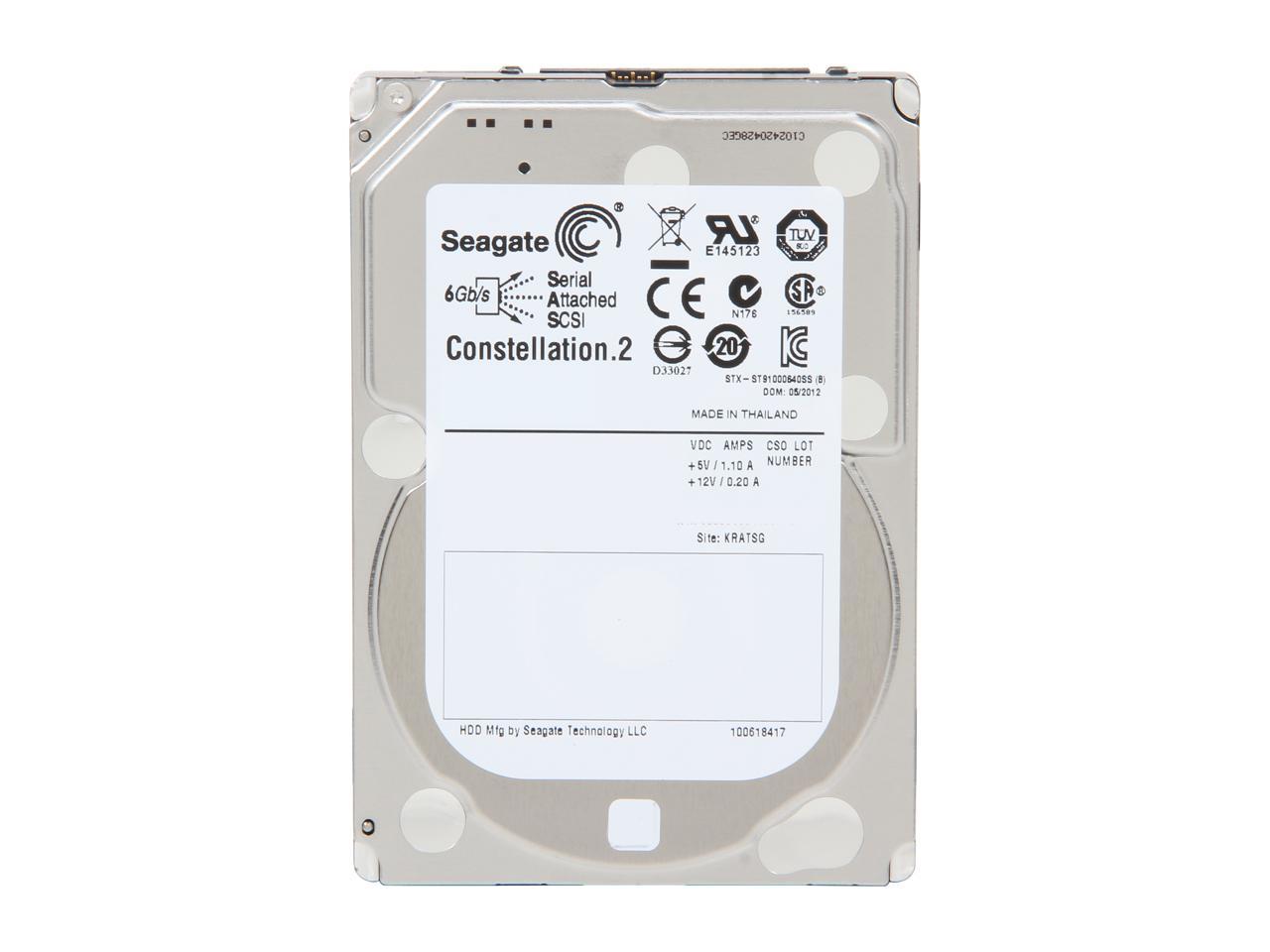 Seagate Constellation.2 St91000640Ss 1Tb 7200 Rpm 64Mb Cache Sas 6Gb/S 2.5" Internal Enterprise Hard Drive Bare Drive