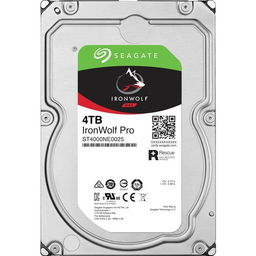 Seagate - IMSourcing Certified Pre-Owned IronWolf Pro ST4000NE0025 4 TB Hard Drive - 3.5 Internal - SATA (SATA/600)" ST4000NE0025-RF