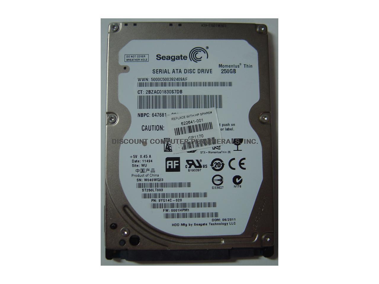 Seagate Momentus Thin St250Lt003 250Gb 5400 Rpm 16Mb Cache Sata 3.0Gb/S 2.5" Internal Notebook Hard Drive