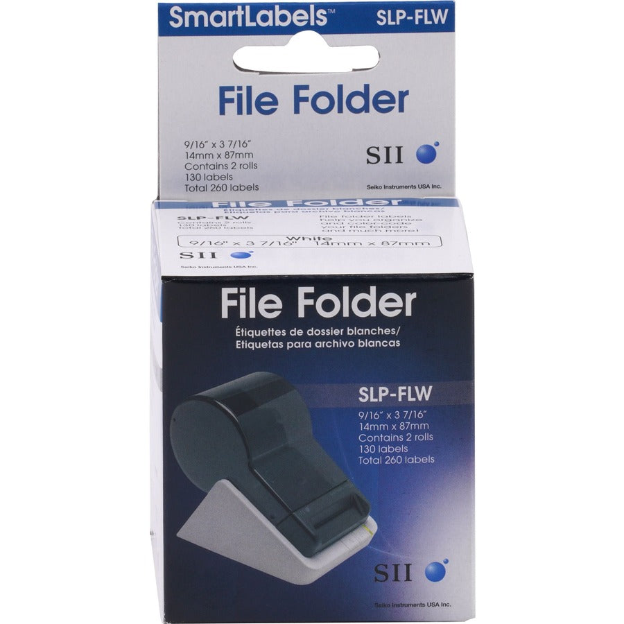 Seiko SLP-FLB White/Blue File Folder Labels SLP-FLW