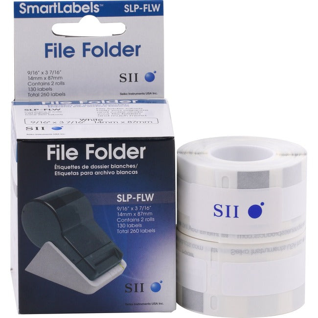 Seiko SLP-FLB White/Blue File Folder Labels SLP-FLW