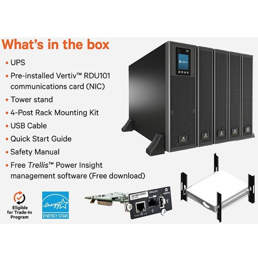 Smart UPS 20kVA - Vertiv Liebert GXT5 Online UPS | TECISOFT GXT5-20KMVRT11UXLN