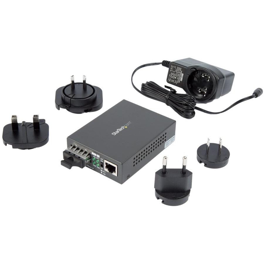 StarTech Gigabit Ethernet to SC Fiber Media Converter Single Mode 10km | TecISoft MCMGBSCSM10