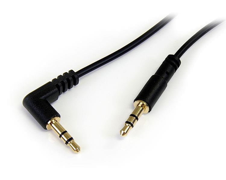 Startech.Com 1 Ft Slim 3.5Mm To Right Angle Stereo Audio Cable - M/M