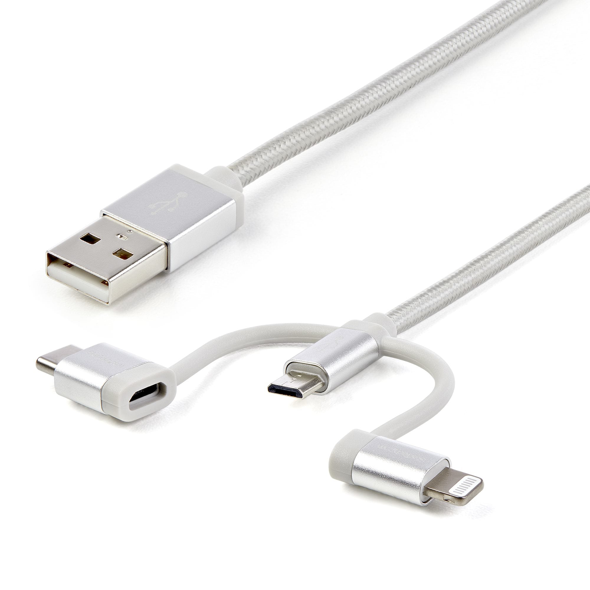 Startech.Com 1 M (3 F.T) Usb Multi Charging Cable - Usb To Micro-Usb Or Usb-C Or Lightning For