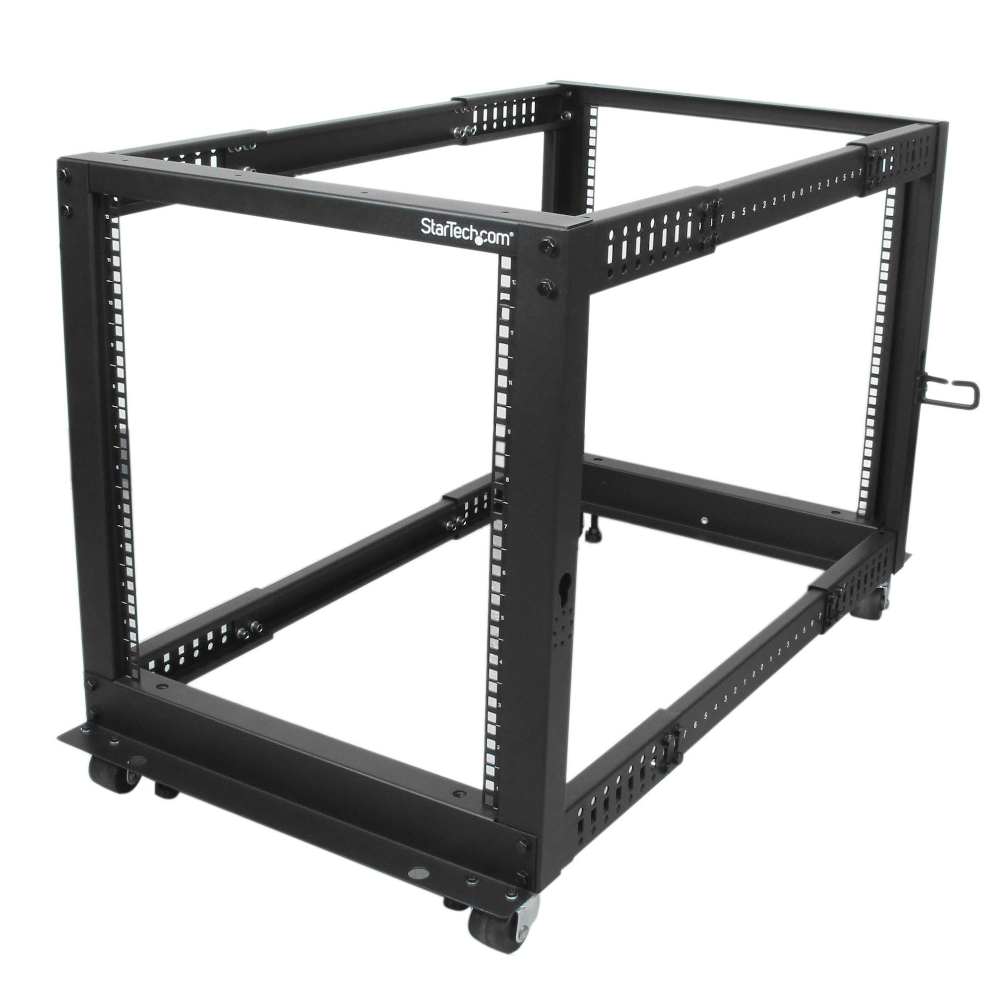 Startech.Com 12U 19" Open Frame Server Rack - 4 Post Adjustable Depth 23-41" Mobile - Free