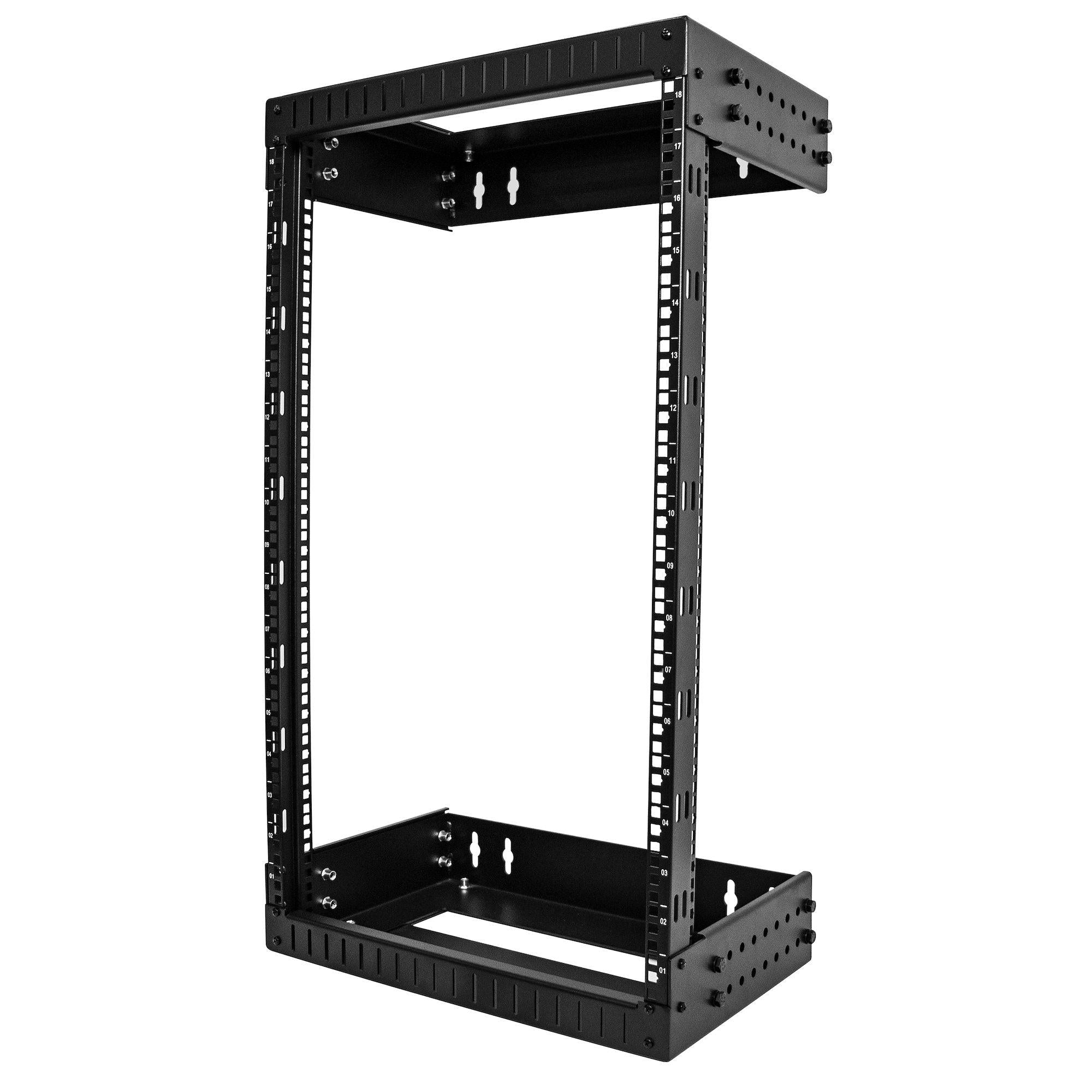 Startech.Com 18U 19" Wall Mount Network Rack - Adjustable Depth 12-20" 2 Post Open Frame Server Room Rack For Av/Data/ It Communication/Computer Equipment/Switch W/Cage Nuts & Screws