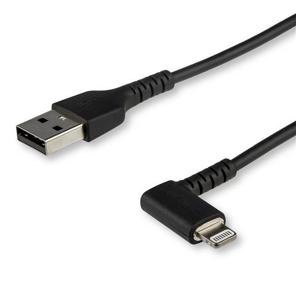 Startech.Com 1M Usb A To Lightning Cable - Durable 90 Degree Right Angled Black Usb Type A To