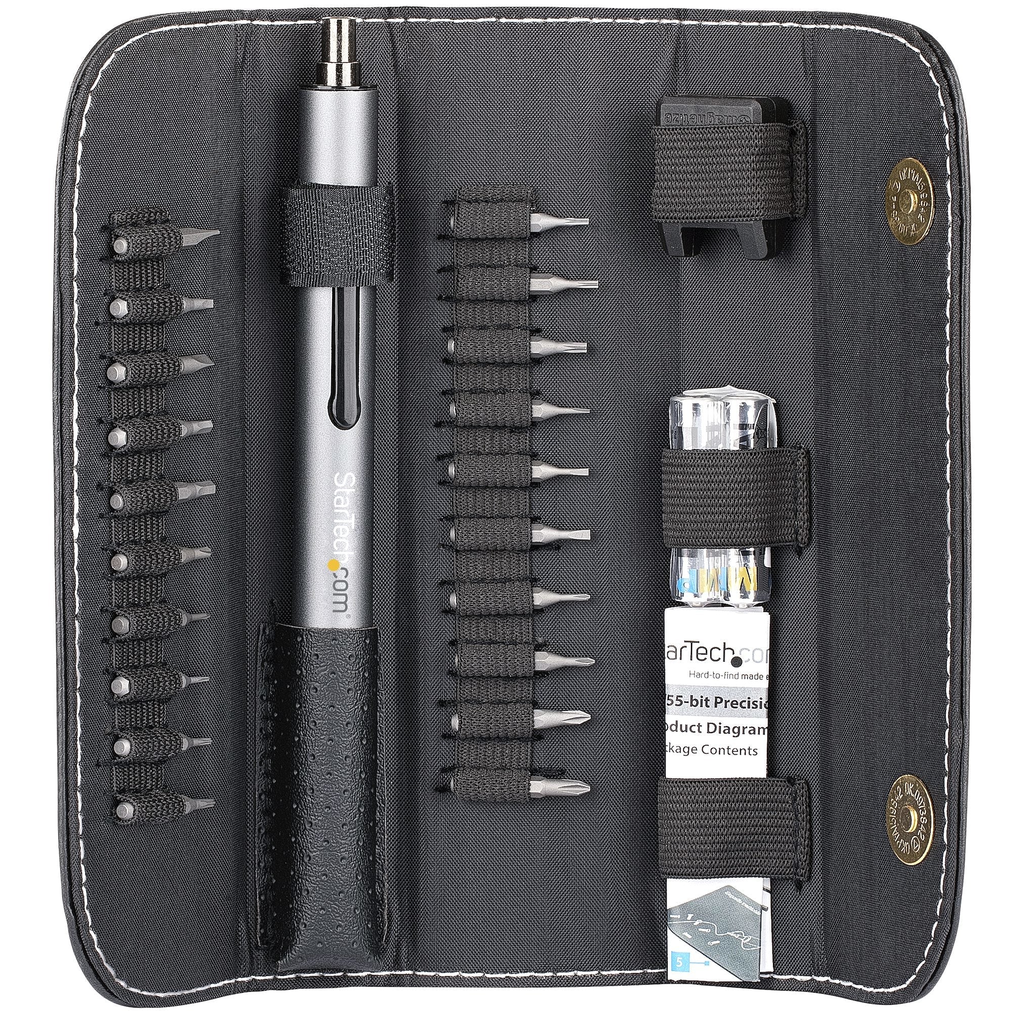 Startech.Com 20-Bit Electric Precision Screwdriver Set - Portable/Mini Battery Powered Bit Driver