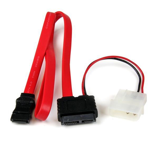 Startech.Com 20In Slimline Sata To Sata With Lp4 Power Cable Adapter