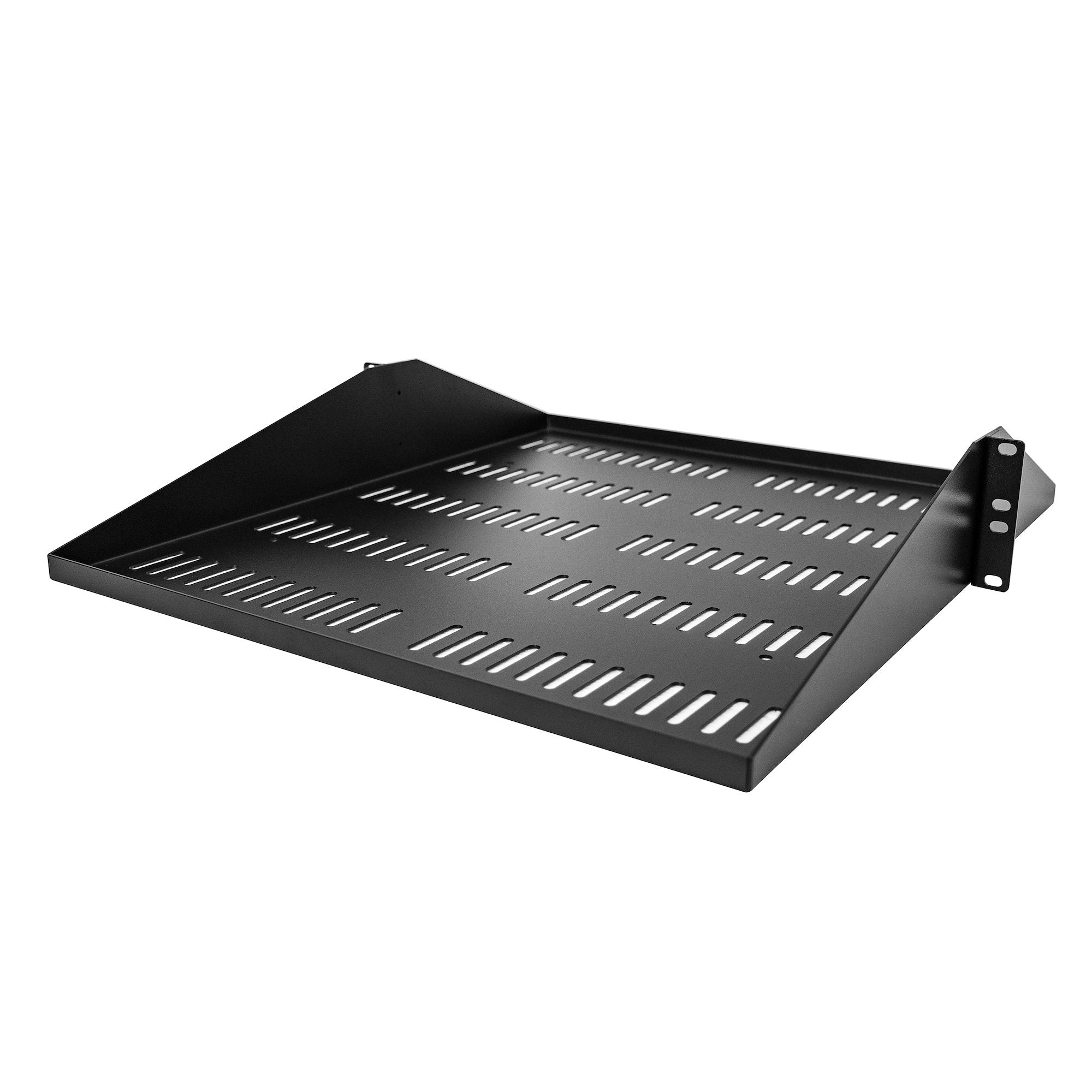 Startech.Com 2U Server Rack Shelf - Universal Vented Rack Mount Cantilever Tray For 19" Network Equipment Rack & Cabinet - Durable Design - Weight Capacity 200Lb/91Kg - 20" Deep Shelf, Black