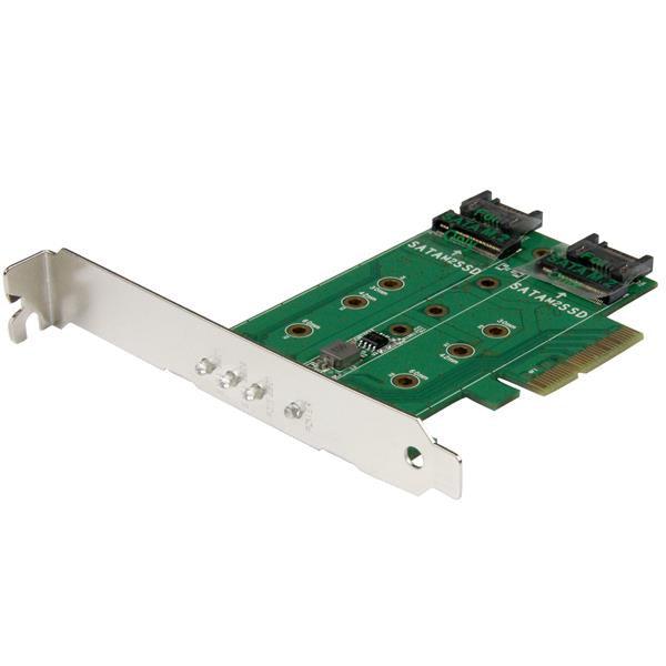 Startech.Com 3-Port M.2 Ssd (Ngff) Adapter Card - 1 X Pcie (Nvme) M.2, 2 X Sata Iii M.2 - Pcie 3.0