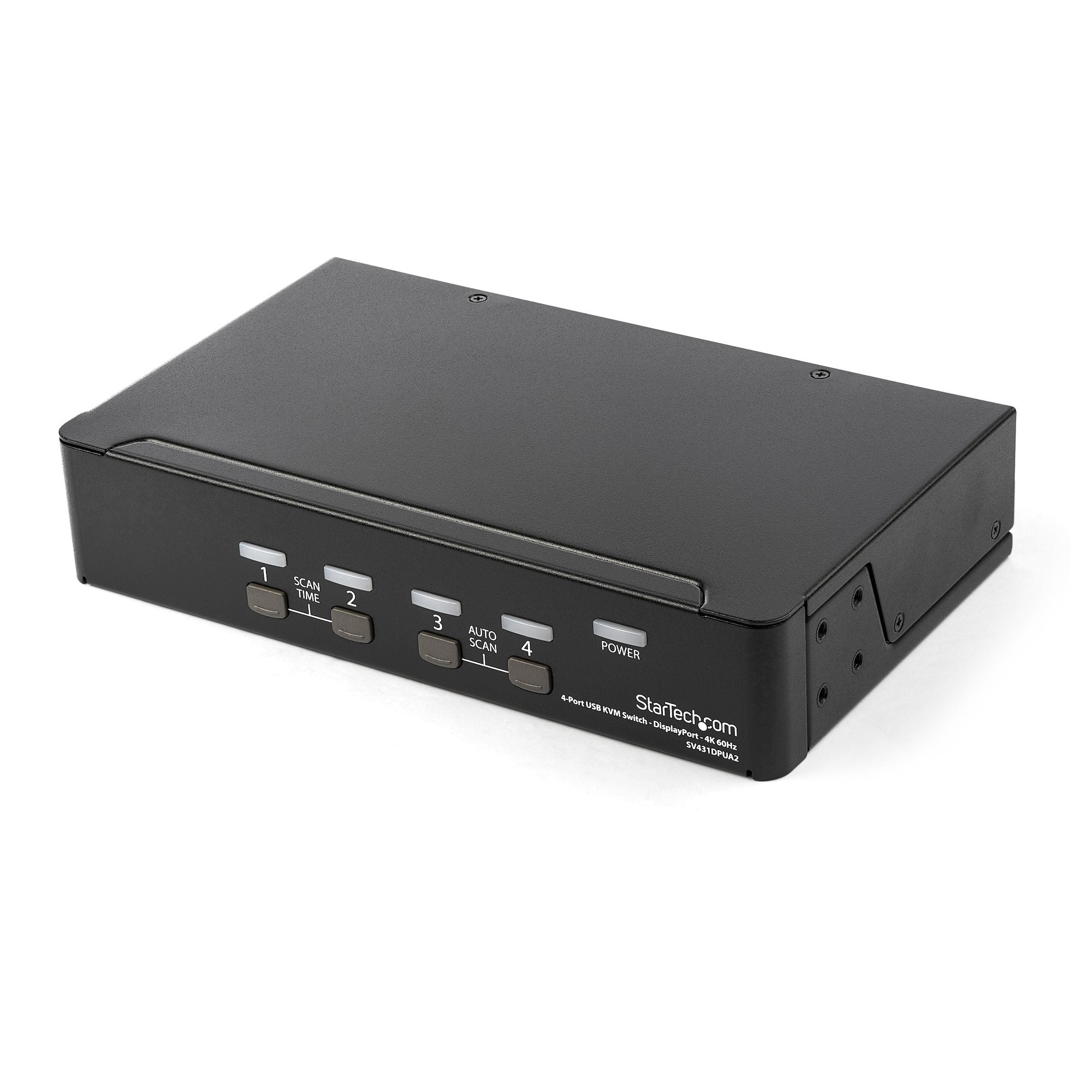 Startech.Com 4 Port Displayport Kvm Switch - 4K 60Hz - Single Display - Dual Port Uhd Dp 1.2 Usb Kvm Switch With Integrated Usb 2.0 Hub & Audio - Dell, Hp, Apple, Lenovo - Taa Compliant