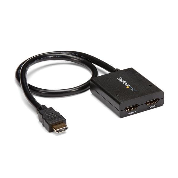 Startech.Com 4K Hdmi 2-Port Video Splitter 1X2 Hdmi Splitter Powered By Usb Or Power Adapter 4K 30Hz