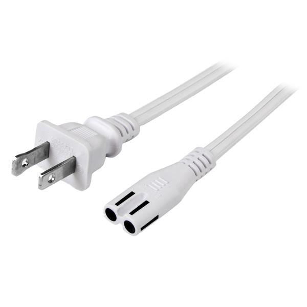 Startech.Com 6 Ft White Standard Laptop Power Cord - Nema 1-15P To C7