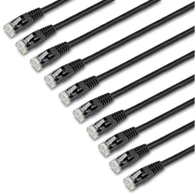 StarTech.com 6 ft. CAT6 Ethernet cable - 10 Pack - ETL Verified - Black CAT6 Patch Cord - Molded RJ45 Connectors - 24 AWG - UTP C6PATCH6BK10PK