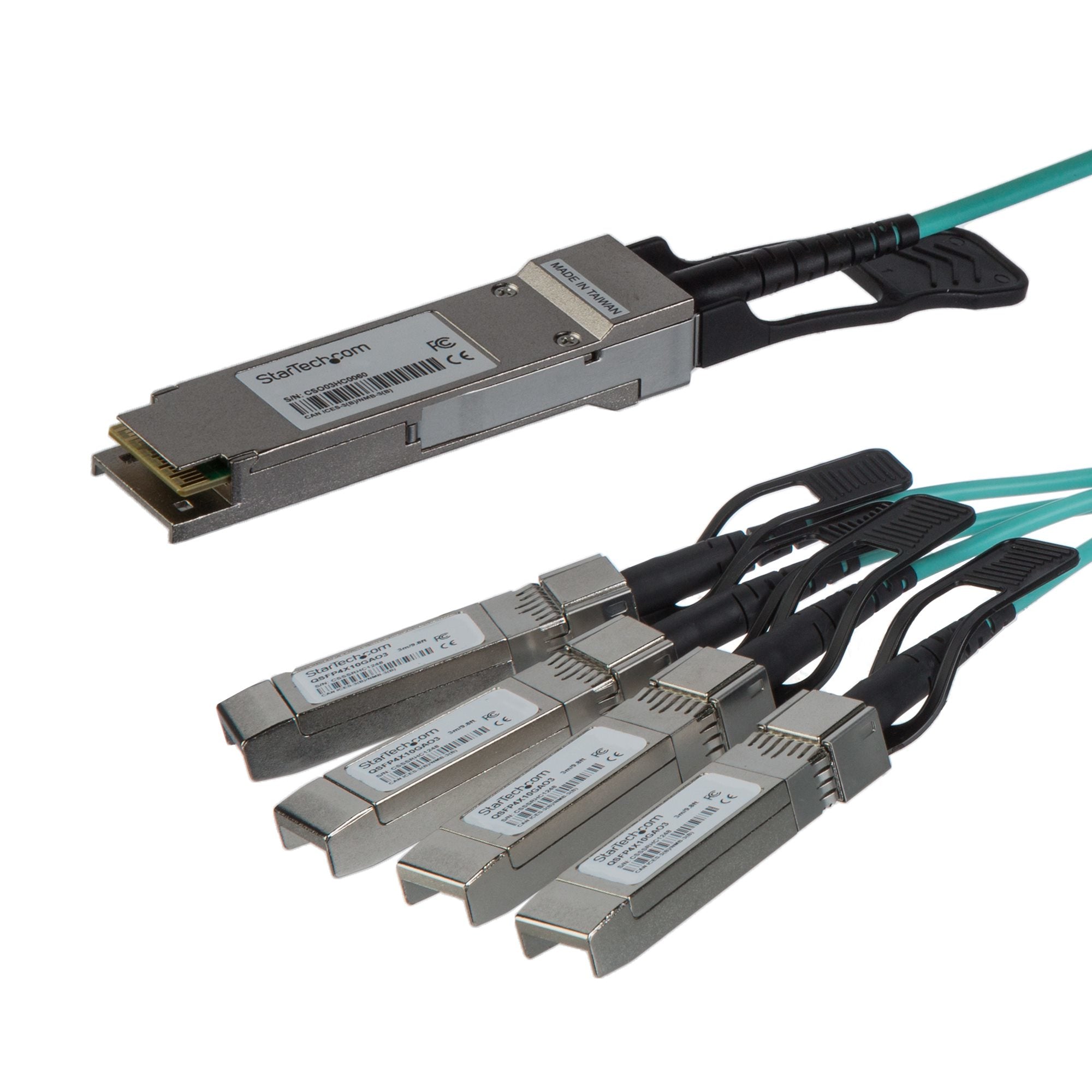 Startech.Com Aoc Breakout Cable For Cisco Qsfp-4X10G-Aoc10M - 15M/49Ft 40G 1X Qsfp+ To 4X Sfp+ Aoc