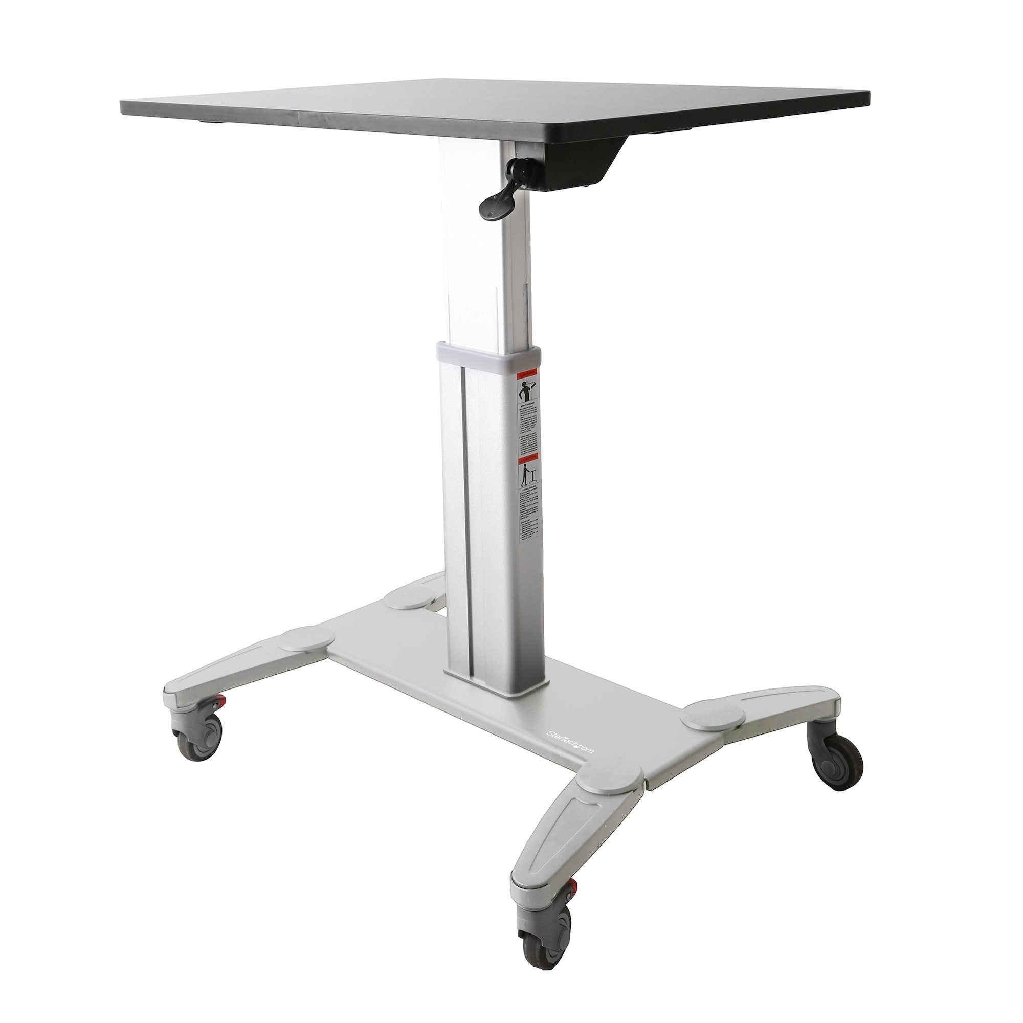 Startech.Com Mobile Standing Desk - Portable Sit Stand Ergonomic Height Adjustable Cart On Wheels
