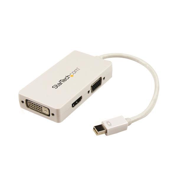 Startech.Com Travel A/V Adapter: 3-In-1 Mini Displayport To Vga Dvi Or Hdmi Converter - White