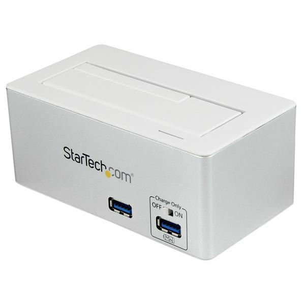 Startech.Com Usb 3.0 Sata Hard Drive Docking Station Ssd / Hdd With Integrated Fast Charge Usb Hub And Uasp For Sata 6 Gbps - White