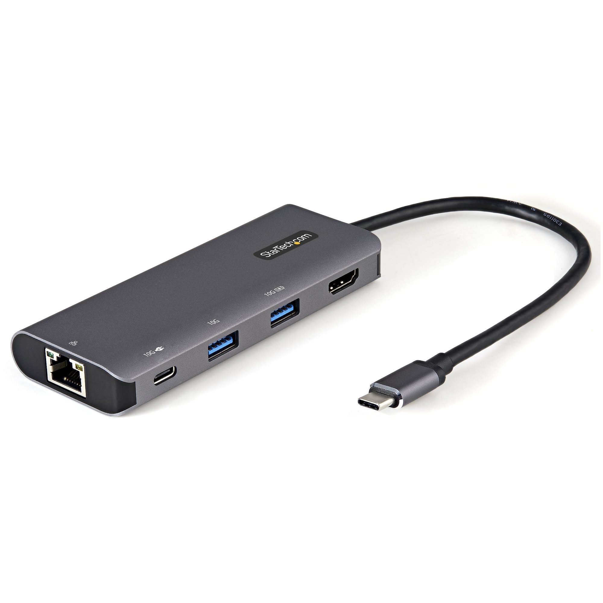 Startech.Com Usb C Multiport Adapter - 10Gbps Usb Type-C Mini Dock With 4K 30Hz Hdmi - 100W Power Delivery Passthrough - 3-Port Usb Hub, Gbe - Usb 3.1/3.2 Gen 2 Laptop Dock - 10" Cable
