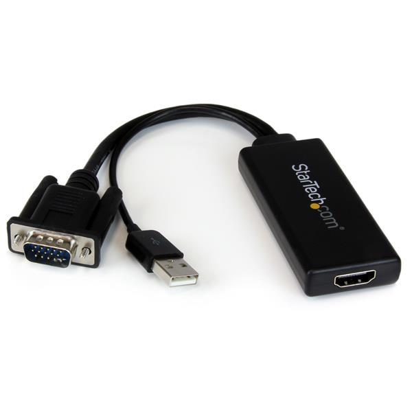 Startech.Com Vga To Hdmi Adapter With Usb Audio & Power  Portable Vga To Hdmi Converter  1080P