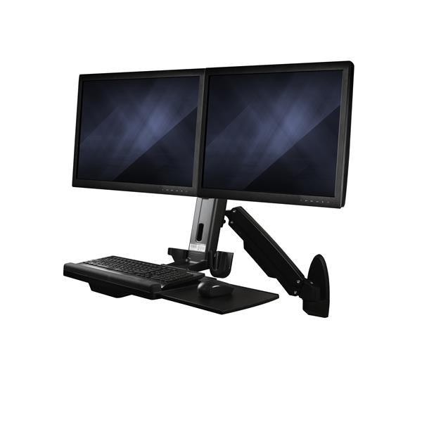 Startech.Com Wall-Mounted Sit-Stand Desk Workstation - Dual Monitor