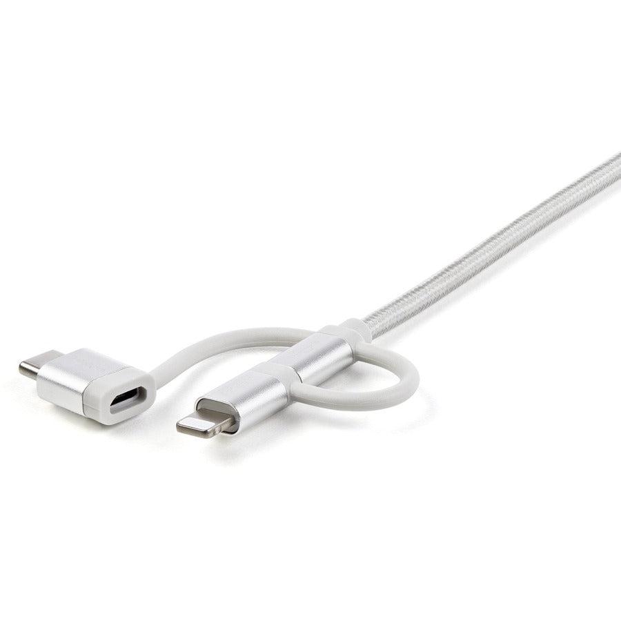 Startech.Com 1 M (3 F.T) Usb Multi Charging Cable - Usb To Micro-Usb Or Usb-C Or Lightning For