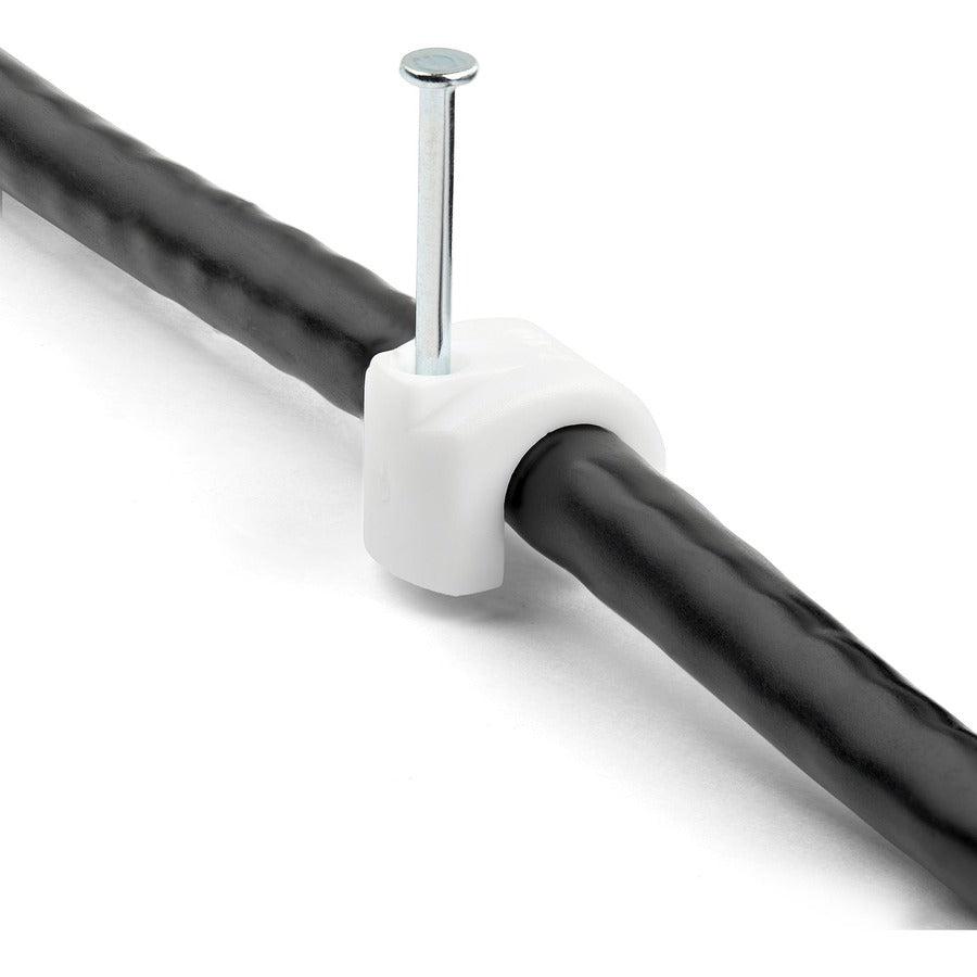 Startech.Com 100 Pack Large Cable Clips With Nail - Reusable - Nail-In Clamps - Wire Holding Clips -