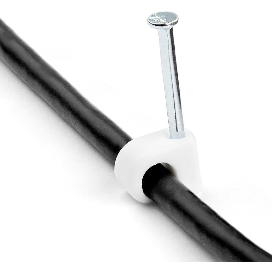 Startech.Com 100 Pack Medium Cable Clips With Nail - Reusable - Nail-In Clamps - Wire Holding