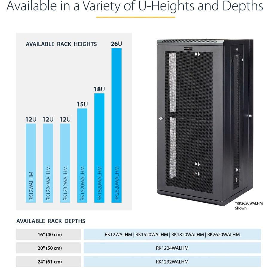 Startech.Com 15U 19" Wall Mount Network Cabinet - 16" Deep Hinged Locking It Network Switch Depth