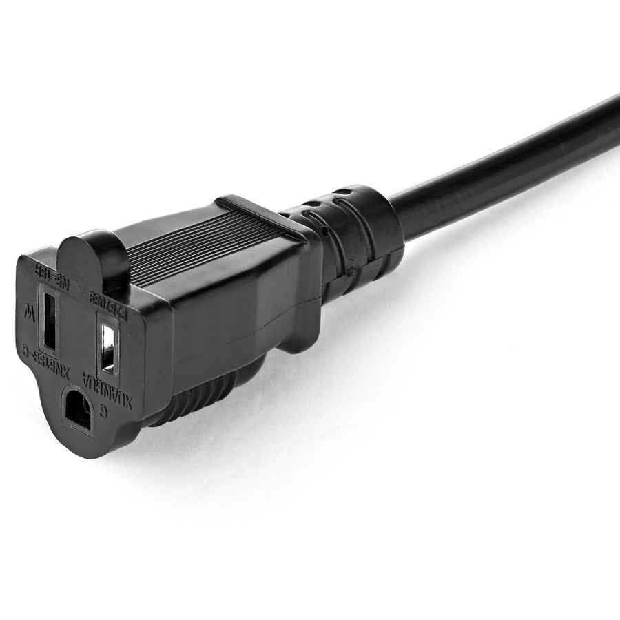 Startech.Com 1Ft (30Cm) Short Extension Cord, Nema 5-15P/R To Nema 5-15R, 13A 125V, 16Awg, Black,