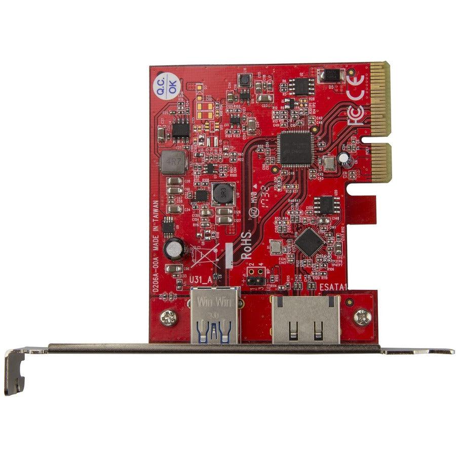 Startech.Com 2-Port Usb 3.1 (10Gbps) And Esata Pcie Card - 1X Usb-A And 1X Esata