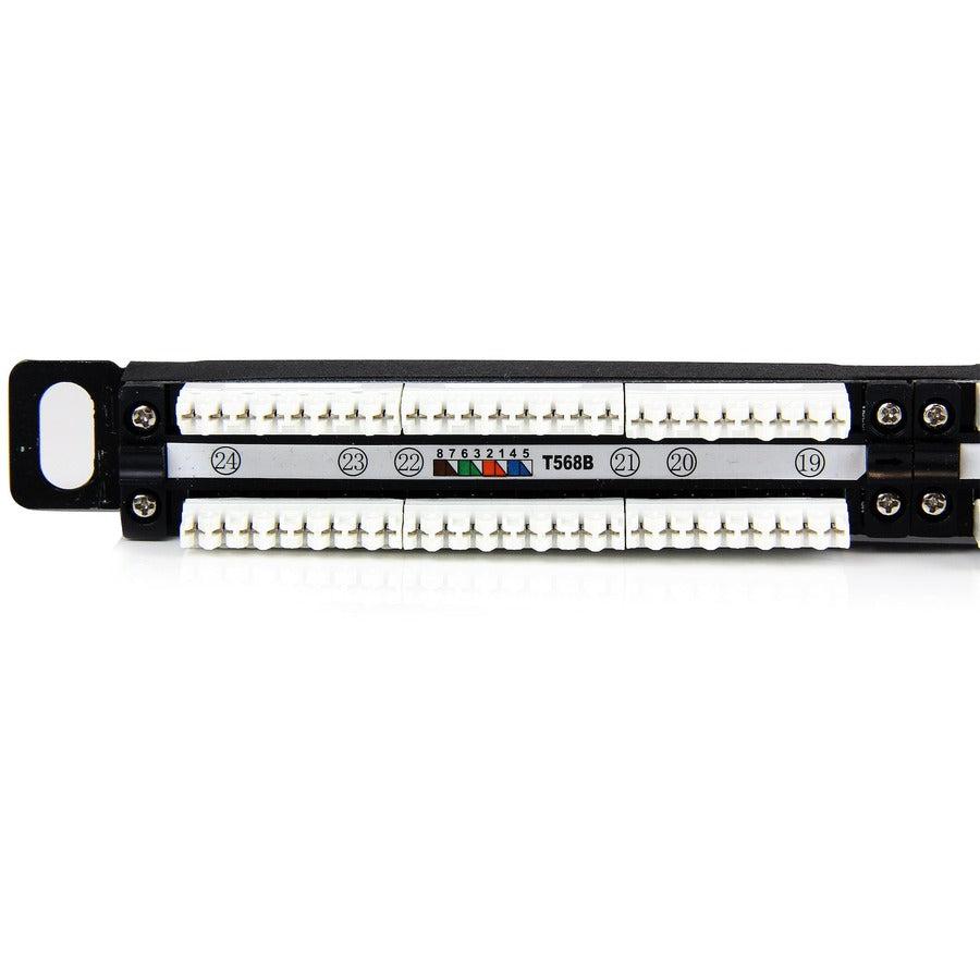 Startech.Com 24 Port 0.5U Cat5E Patch Panel - Rj45 Ethernet Rackmount Cat 5E 110 Patch Panel