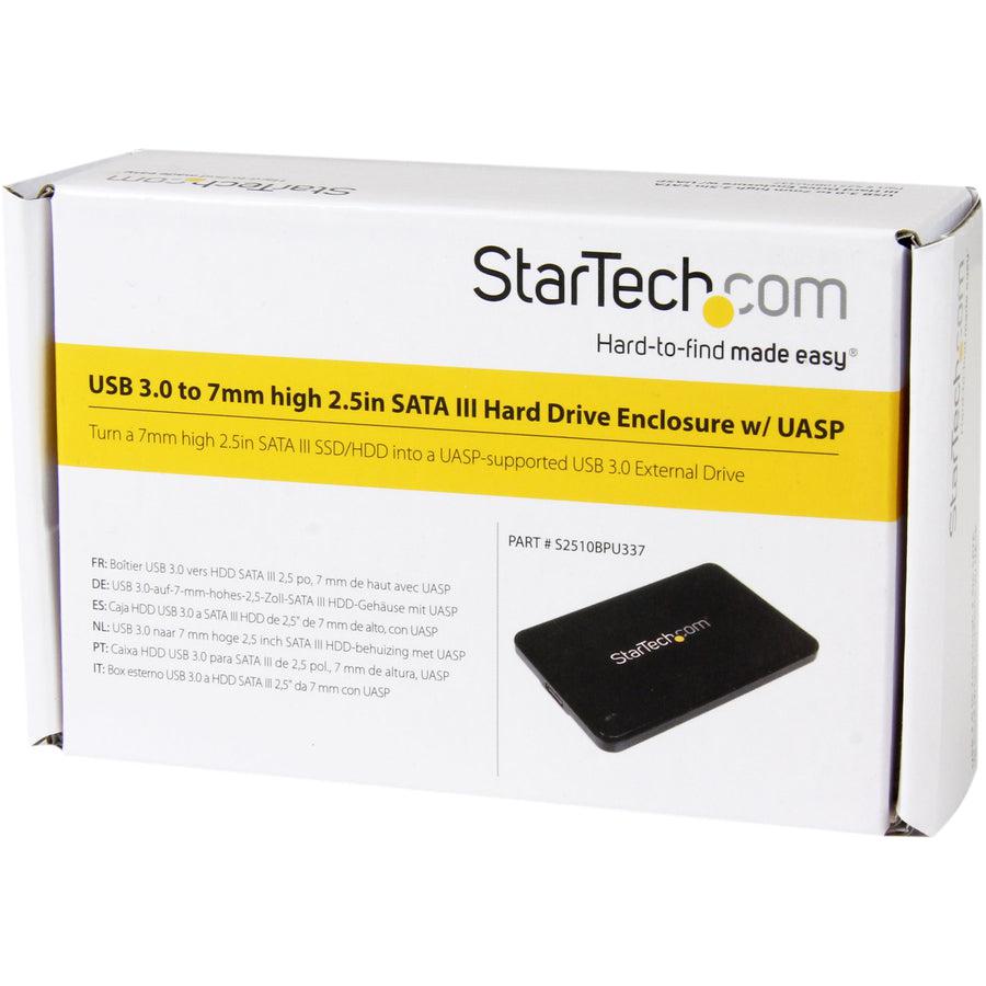 Startech.Com 2.5In Usb 3.0 Sata Hard Drive Enclosure W/ Uasp For Slim 7Mm Sata Iii Ssd/Hdd