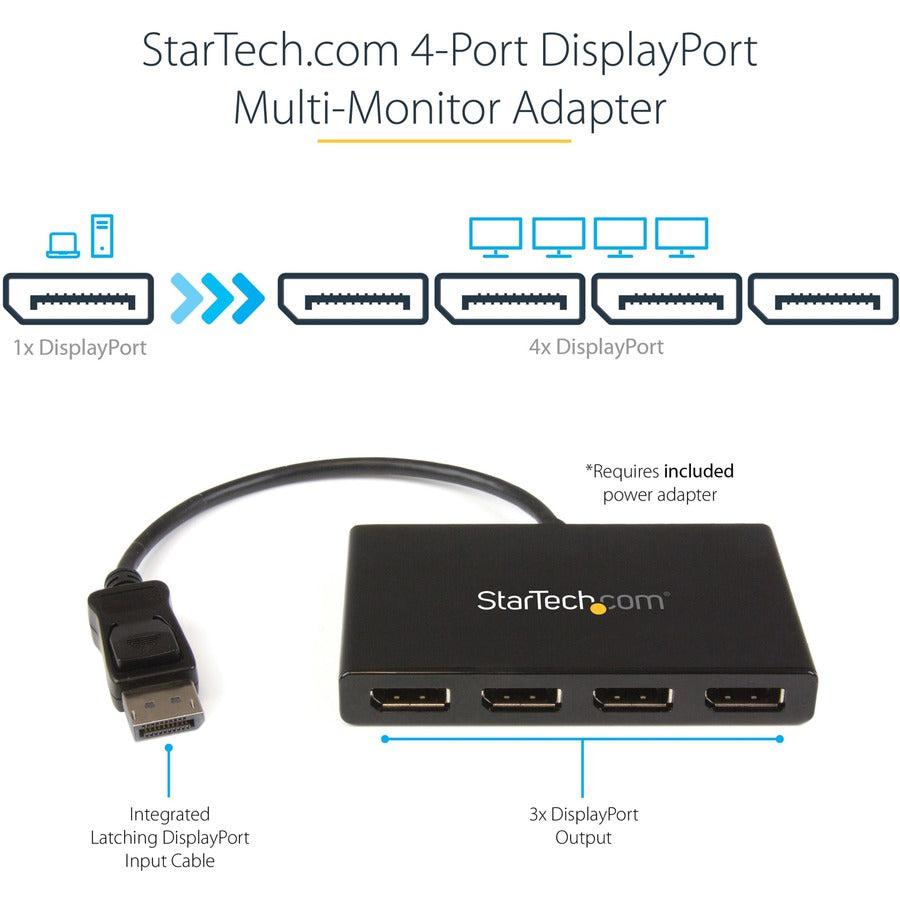 Startech.Com 4-Port Multi Monitor Adapter - Displayport 1.2 Mst Hub - 4X 1080P - Displayport Video