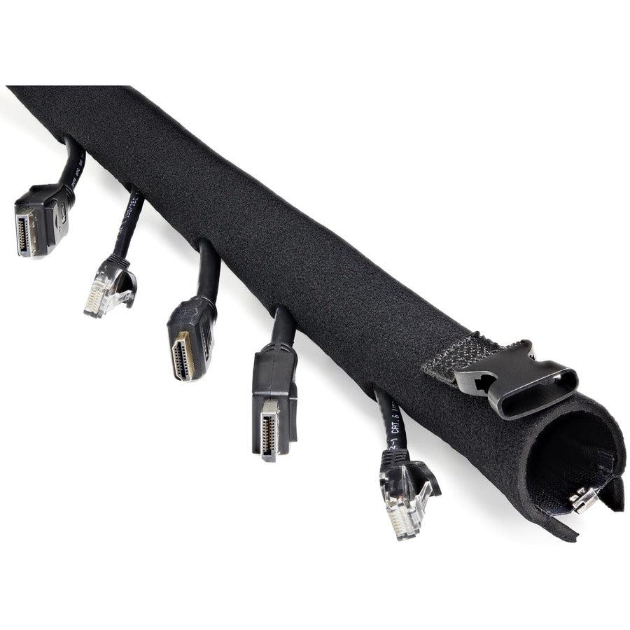 Startech.Com 40" (1M) Neoprene Cable Management Sleeve With Zipper & Buckle - 1.2" (3Cm) Diameter