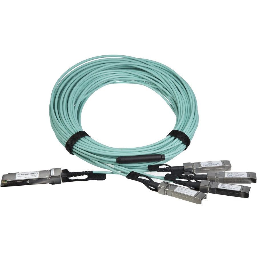 Startech.Com Aoc Breakout Cable For Cisco Qsfp-4X10G-Aoc10M - 15M/49Ft 40G 1X Qsfp+ To 4X Sfp+ Aoc