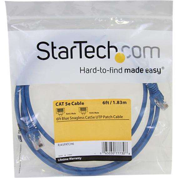 Startech.Com Cat5E Patch Cable With Snagless Rj45 Connectors 6 Ft, Blue