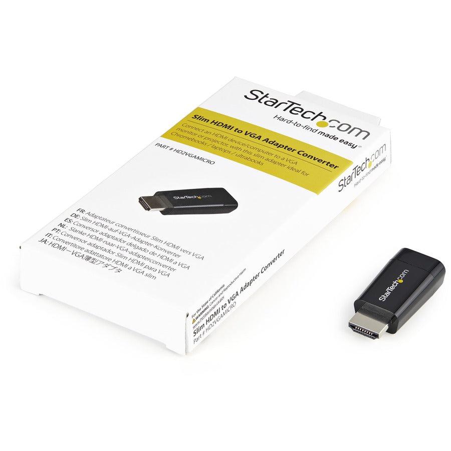 Startech.Com Compact Hdmi To Vga Adapter Converter - Ideal For Chromebooks Ultrabooks & Laptops 1920X1200/1080P