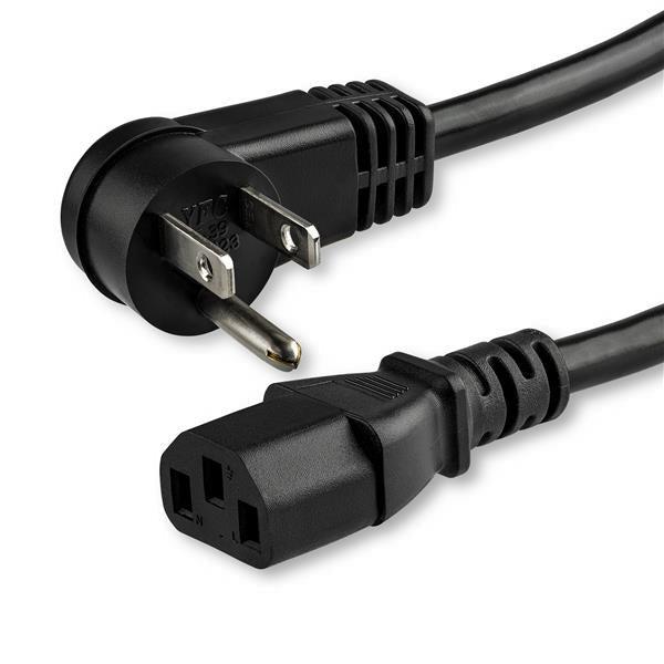 Startech.Com Power Cord - Right-Angle Nema 5-15P To C13 - 15 Ft.