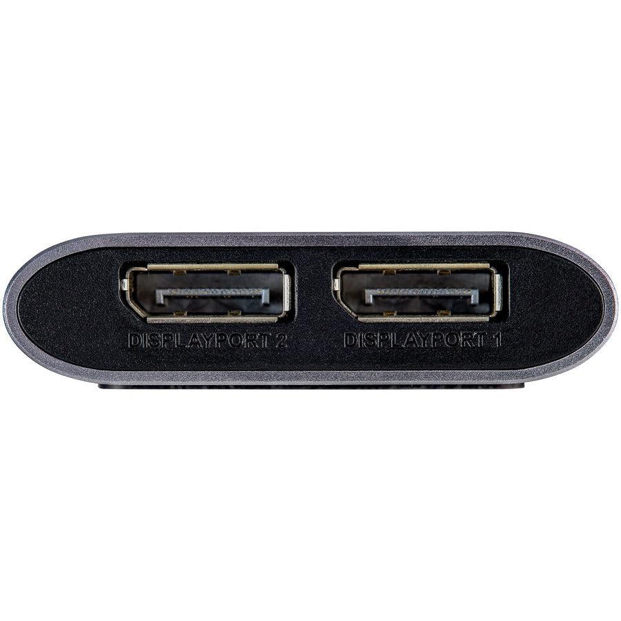 Startech.Com Thunderbolt 3 To Dual Displayport Adapter Dp 1.4 - Dual 4K 60Hz Or Single 8K/5K