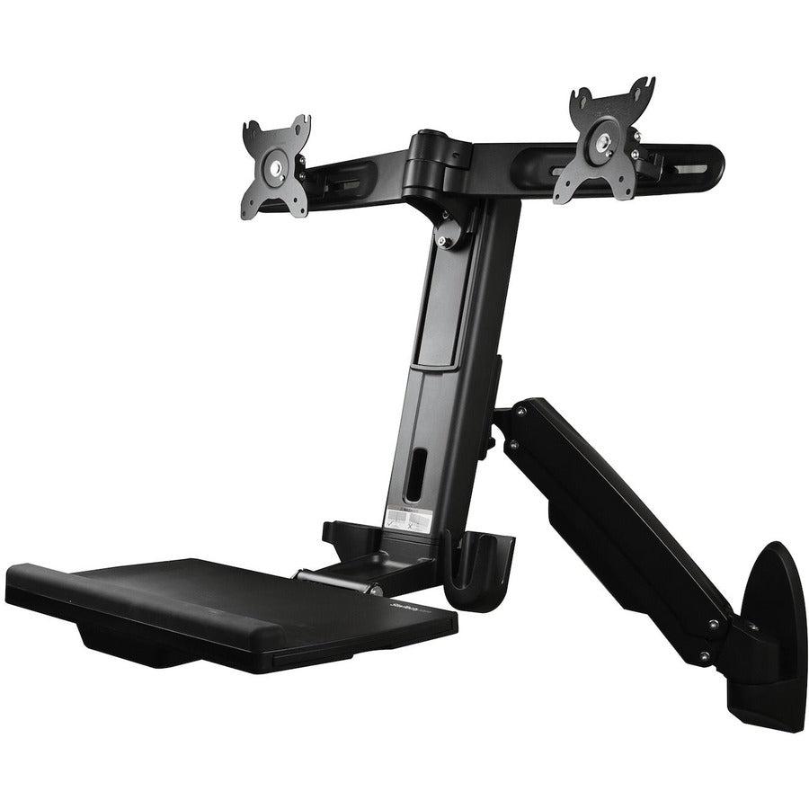 Startech.Com Wall-Mounted Sit-Stand Desk Workstation - Dual Monitor