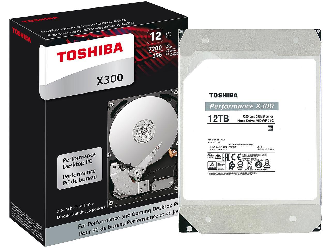 Toshiba X300 Hdwr21Cxzsta 12Tb 7200 Rpm 256Mb Cache Sata 6.0Gb/S 3.5" Internal Hard Drive