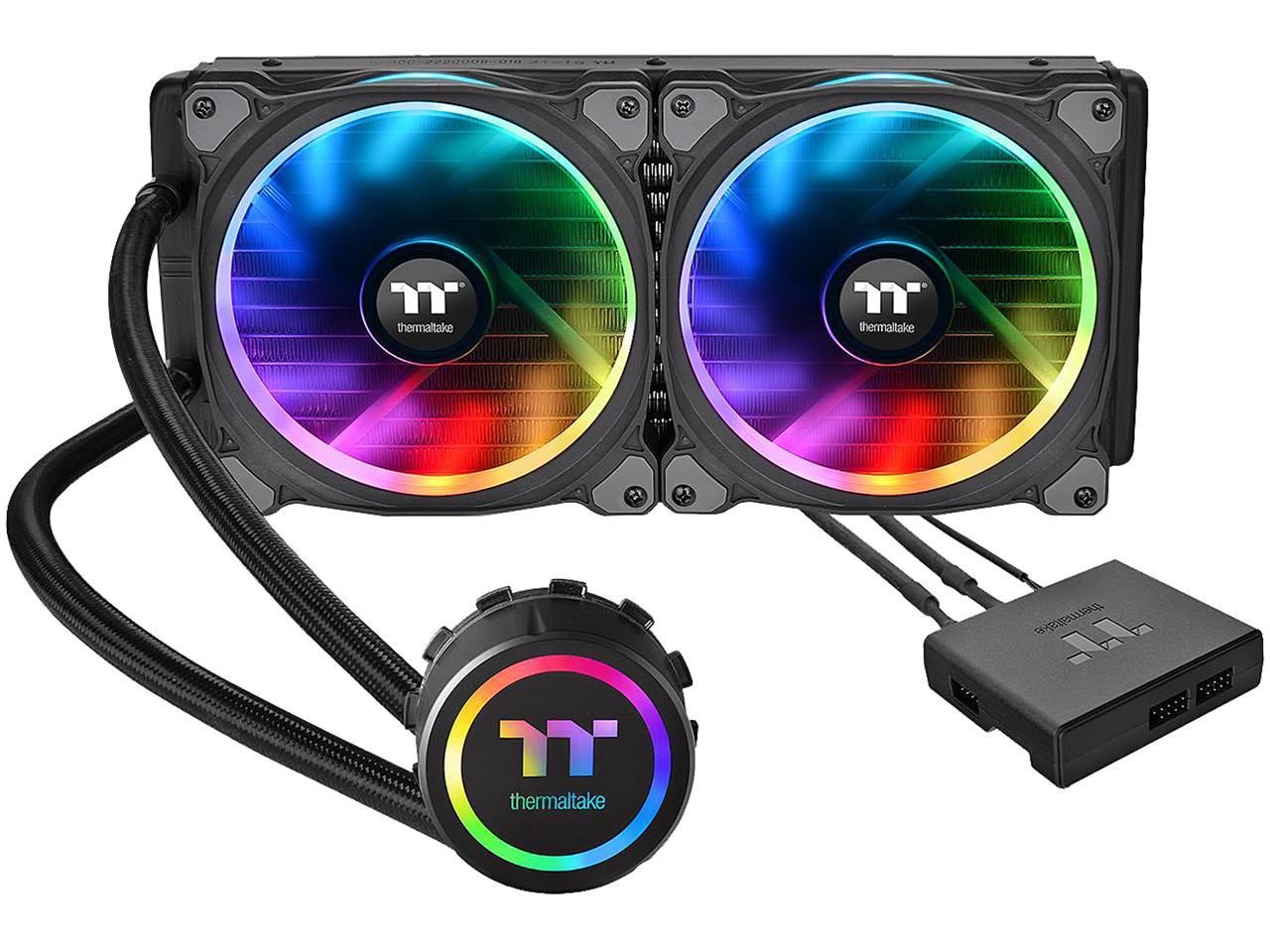 Thermaltake Floe Aio Riing Rgb 280 Tt Premium Edition Pwm Tr4 Lga2066 Ready Liquid Cooling System Cl-W167-Pl14Sw-A
